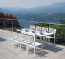 Tavolo da Giardino Allungabile 106/212x75x75 cm in Alluminio Vorghini Capannori Bianco