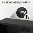 Libreria Porta CD e DVD 33x24x140 cm con 6 Ripiani Regolabili Nero   