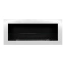 Camino A Bioetanolo da Parete o Incasso 90x12x40 cm Con Vetro Livorno Bianco      