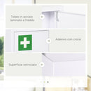 Armadietto Medicinali a 3 Ripiani 40x15x53,5 cm con Serratura e 2 Chiavi in Acciaio Bianco  