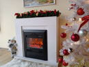 Camino Elettrico da Pavimento 85x95x30 cm Effetto Fiamma 2000W Arthur & Cristina Bianco