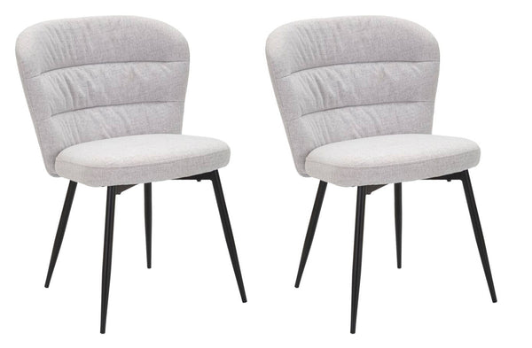 online Set 2 Sedie Losanna 58x85x60,5 cm in Tessuto Grigio/Nero