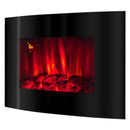 Camino Elettrico da Pavimento 56x90x14,5 cm Effetto Fiamma 1500W Сarlos Nero