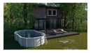 Piscina Ovale Fuori Terra 610x375xh132 cm in Acciaio e PVC Gre Islanda
