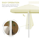 Ombrellone da Giardino da 248x248x250 cm in Alluminio Metallo e Poliestere Bianco Beige 