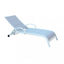 Lettino Prendisole da Giardino Malaga Impilabili 196,5x71x92,5 h cm in Alluminio Bianco