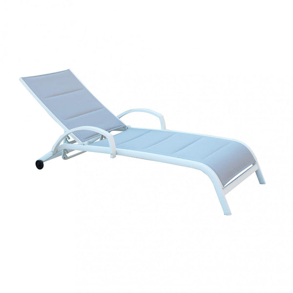 online Lettino Prendisole da Giardino Malaga Impilabili 196,5x71x92,5 h cm in Alluminio Bianco