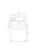 Maniglie Fisse ad u con Piastra 17 x 17 cm Acciaio Inossidabile Nichel Satinato Set di 2 Emuca