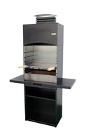 Barbecue a Legna e Carbone 110x47,5x190,1 cm Design a Colonna in Acciaio Tolosa Nero
