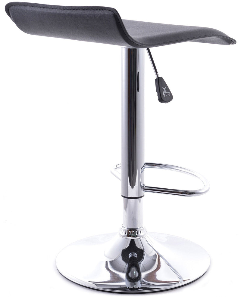 Sgabello con Alzata a Gas e Seduta Girevole in Similpelle Vandi Grigio Scuro