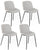 Set 4 Sedie 57x46xH80 cm in Tessuto Eva Grigio Chiaro