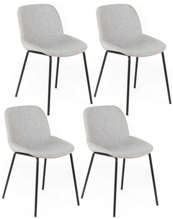 Set 4 Sedie 57x46xH80 cm in Tessuto Eva Grigio Chiaro online
