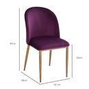 Set 2 Sedie imbottite in Velluto e Metallo   Viola