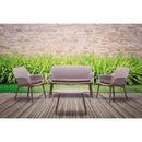 Set da Giardino Divano Poltrone e Tavolino in Polipropilene Vandi Marrone