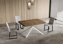 Tavolo Allungabile 120-204x80x74 cm Niket Noce Gambe Bianche