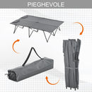 Letto Matrimoniale da Campeggio Pieghevole 194x127x46 cm in Metallo e Tessuto Oxford Grigio