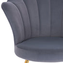 Sedia Relax con Schienale e Seduta in Velluto Grigio Struttura Metallo