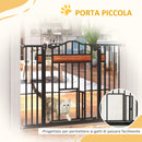 Cancelletto per Cani di Taglia Media e Piccola 74-105x76,2 cm con Chiusura Automatica Nero      