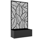 Fioriera Rialzata con Spalliera Decorativa per Rampicanti 61x23x113 cm da Terra e Parete in Metallo Nero      