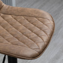 Set 2 Sgabelli da Bar Altezza Regolabile e Girevoli in Finta pelle PU Marrone Scuro  