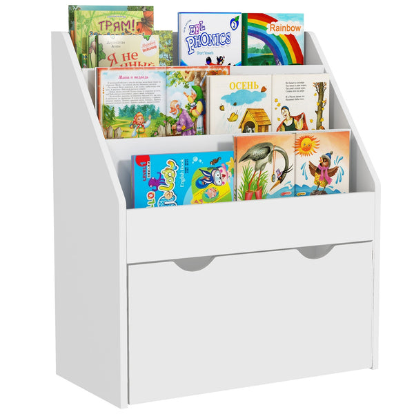 Libreria per Bambini 62.5x30x70 cm 3 Ripiani e Cassetto Inferiore Bianco sconto