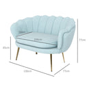 Divano 2 Posti 130x77x77 cm in Velluto Azzurro  