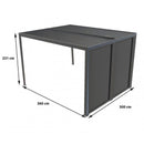 Pergola da Giardino 3,6x3 m in Alluminio con Doghe Orientabili su Tetto e Parete Grigio Antracite 