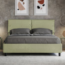 Letto Matrimoniale con Alzata Comoda Imbottito in Microfibra Sleeper Tè Verde Varie Misure