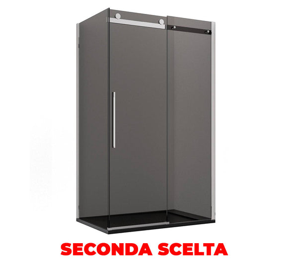 sconto Box Doccia angolare 150x75 cm 1 anta Scorrevole in Cristallo Fumè 8mm H195 Bonussi elise Seconda Scelta