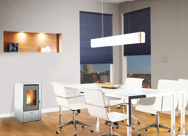 sconto Stufa a Pellet Ad Aria 5,8 Kw 145 M3 King King 6 Bianca