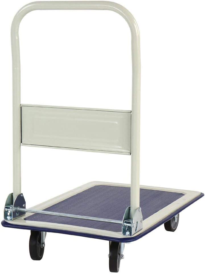 Carrello Portapacchi Portattutto da Trasporto con Manico Pieghevole e Tappetino