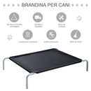 Brandina Portatile per Cani 110x80x20 cm Fino a 22Kg in Metallo e Tessuto a Rete Nero