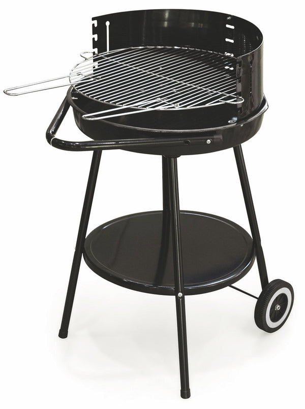 sconto Barbecue a Carbone Carbonella Tondo Ø50 cm con Ruote Soriani Sun-day Nero