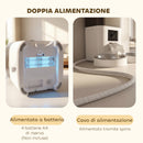 Distributore Automatico Cibo Gatti 6L WiFi 2.4G App con Timer 1-10 Pasti al Giorno 2 Ciotole in Acciaio Inox Bianco      