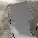 Set 2 Sdraio da Giardino 187x58x36 cm Pieghevoli con Tettuccio Regolabile in Tessuto Oxford e Metallo Grigio Chiaro      