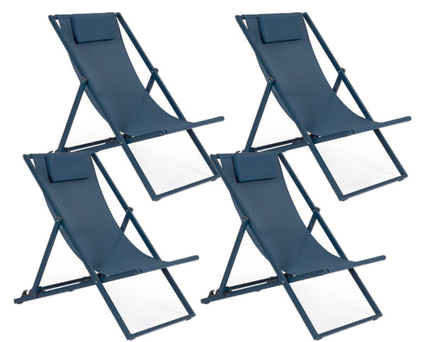 Set 4 Sdraio Pieghevoli Taylor Blu Navy Taylor Blu Navy sconto