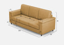 Divano 3 Posti 208x85x85 cm Marrak in Tessuto Ocra