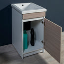 Mobile Lavatoio in Ceramica 1 Anta e Strofinatoio Integrato 45x50x86A cm Olmo Bianco