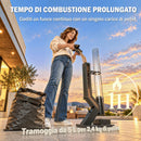 Stufa a Pellet da Esterno 13 kW 53x25x141 cm con Tubo in Metallo e Vetro Nero      