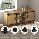 Kit Porta Scorrevole 183x0,6x18 cm con Binari Fermi e Guide Stile Industriale in Acciaio al Carbonio Nero      