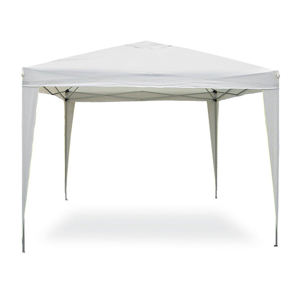 Gazebo Pop Up Pieghevole 3x3 M Richiudibile Struttura in Acciaio Tessuto Bianco online
