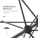 Ombrellone da Giardino Ø196x204H cm a 6 Stecche Verde  
