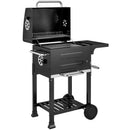 Barbecue a Carbone 75x59x94 cm con Termometro e Griglia di Cottura in Acciaio inox 304 Nero      