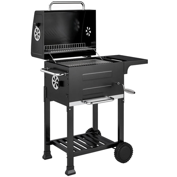prezzo Barbecue a Carbone 75x59x94 cm con Termometro e Griglia di Cottura in Acciaio inox 304 Nero