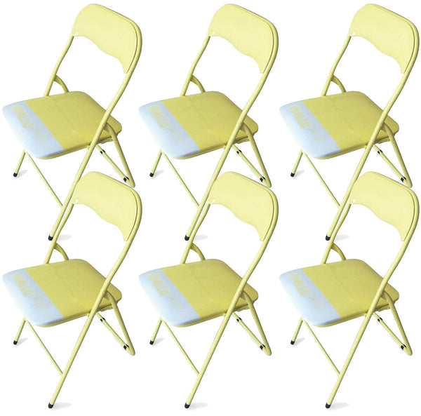 Set 6 Sedie Pieghevoli in Metallo Soriani Gialle prezzo