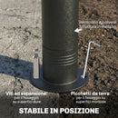 Gazebo da Giardino 300x300x285 cm con Doppio Tetto in Poliestere e Metallo Grigio Scuro      