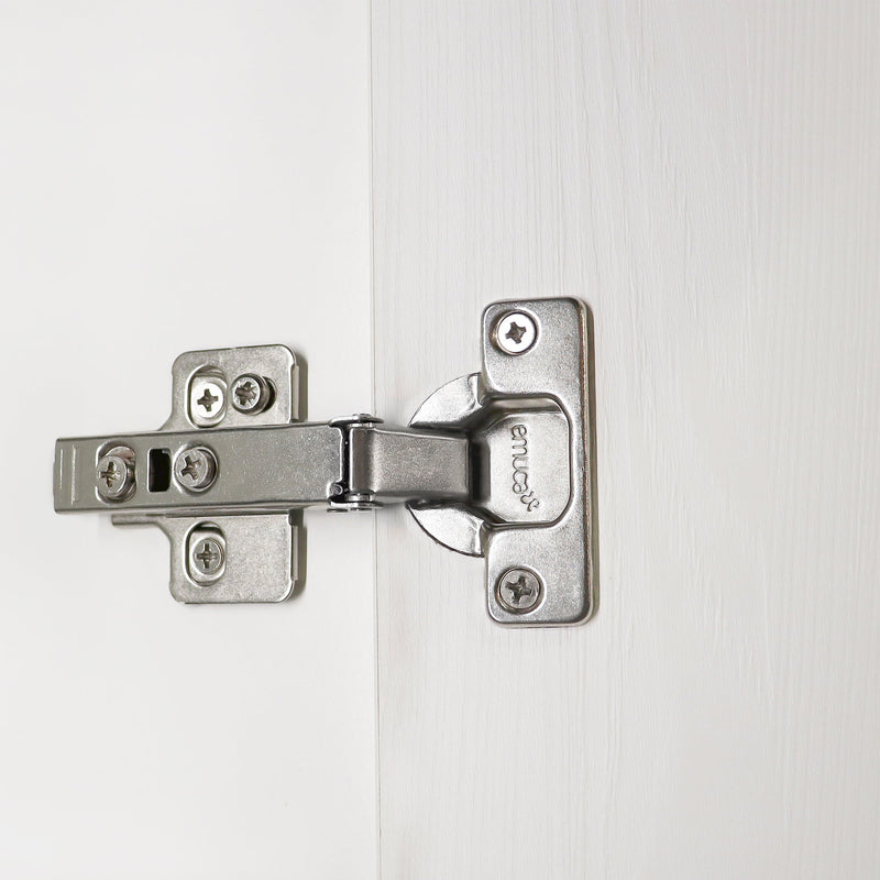 Cerniera a Scodellino X71 con Chiusura Ammortizzata Apertura 105º Basette per Vite Nichel Emuca
