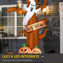Albero Fantasma Gonfiabile Halloween H274 cm con LED in Poliestere Impermeabile
