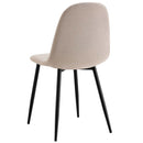 Set 4 Sedie da salotto Imbottite in Tessuto Bella Kakhi