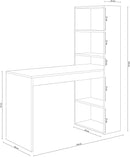 Scrivania Porta Pc 120x53x144 cm con Libreria Bianca